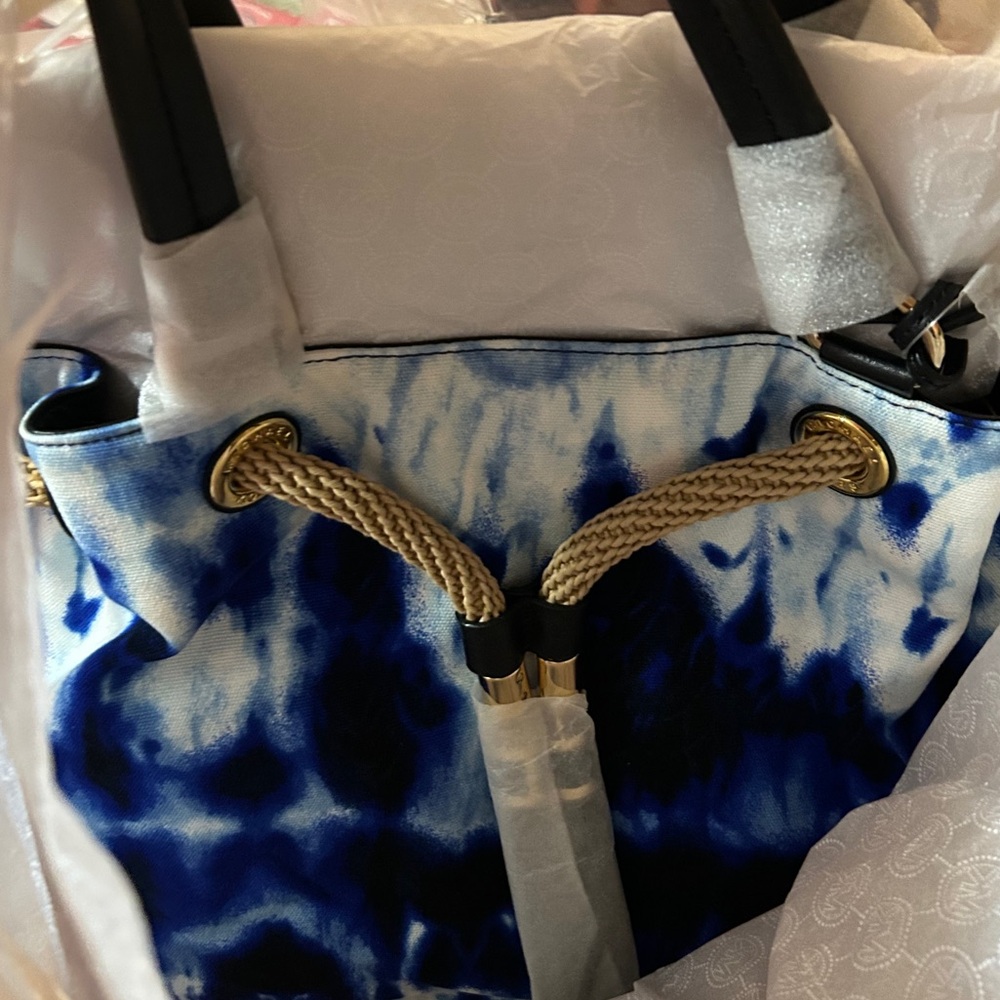 NWT Michael Kors Navy Tie-Dye Tote - Picture 6 of 6